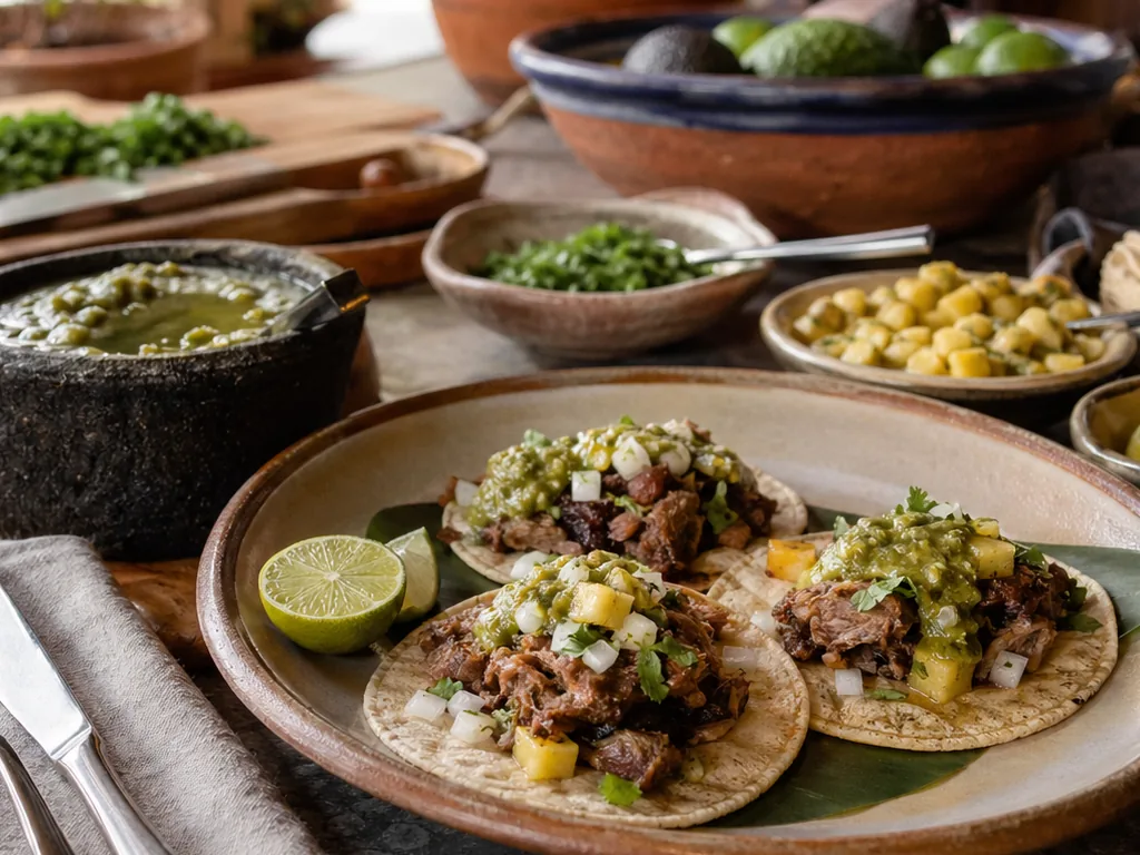 Trío de tacos — al pastor, lengua, suadero